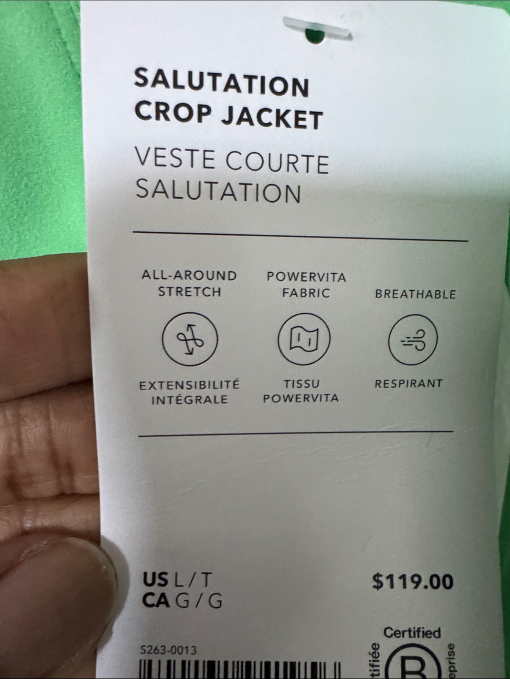 Salutation Crop Jacket - Bright Green